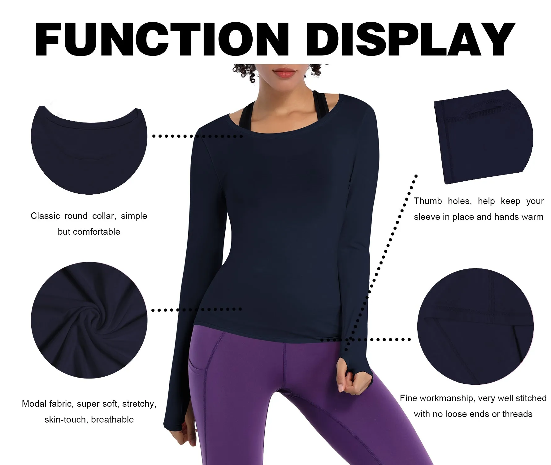 Athlete Long Sleeve Tops darknavy_Running