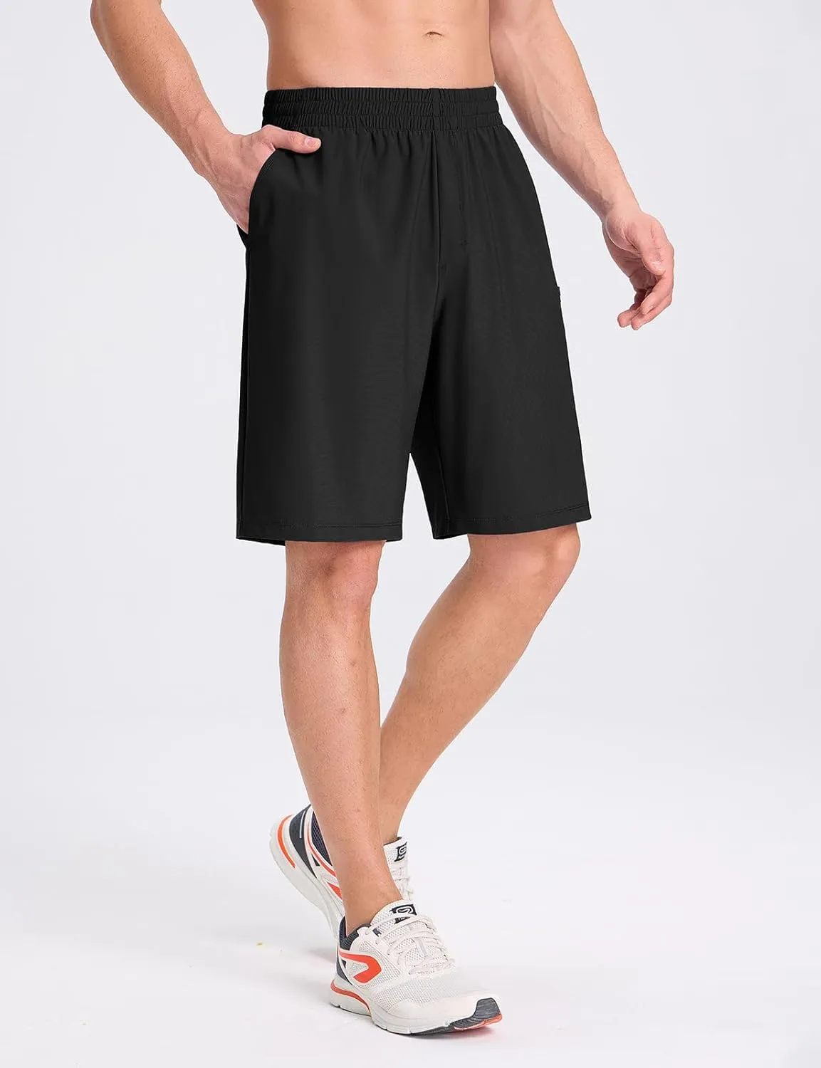 baleaf Men's Athletic Running Shorts 9" Quick Dry Workout Shorts Lightweight Sports Gym Shorts with Zipper Pockets
