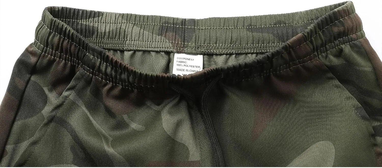 Cargo Jogger Pants for Men Camouflage Drawstring Elastic Waist Jogging Trousers Camo Military Tactical Tapered Pants