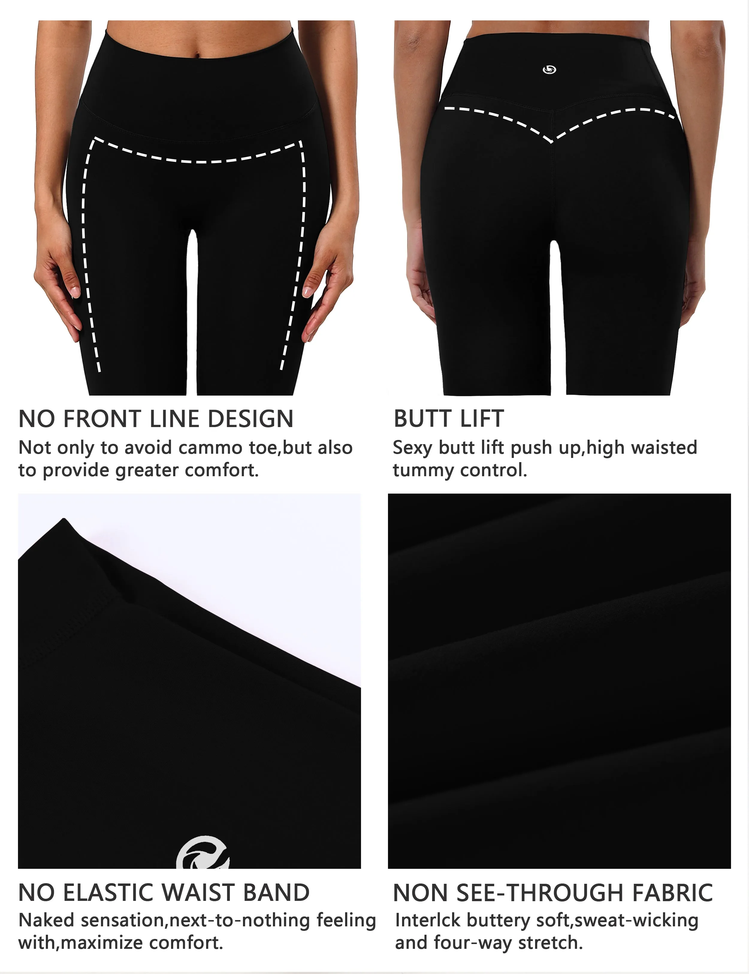 Crotch Seamless Jogging Pants black_Jogging