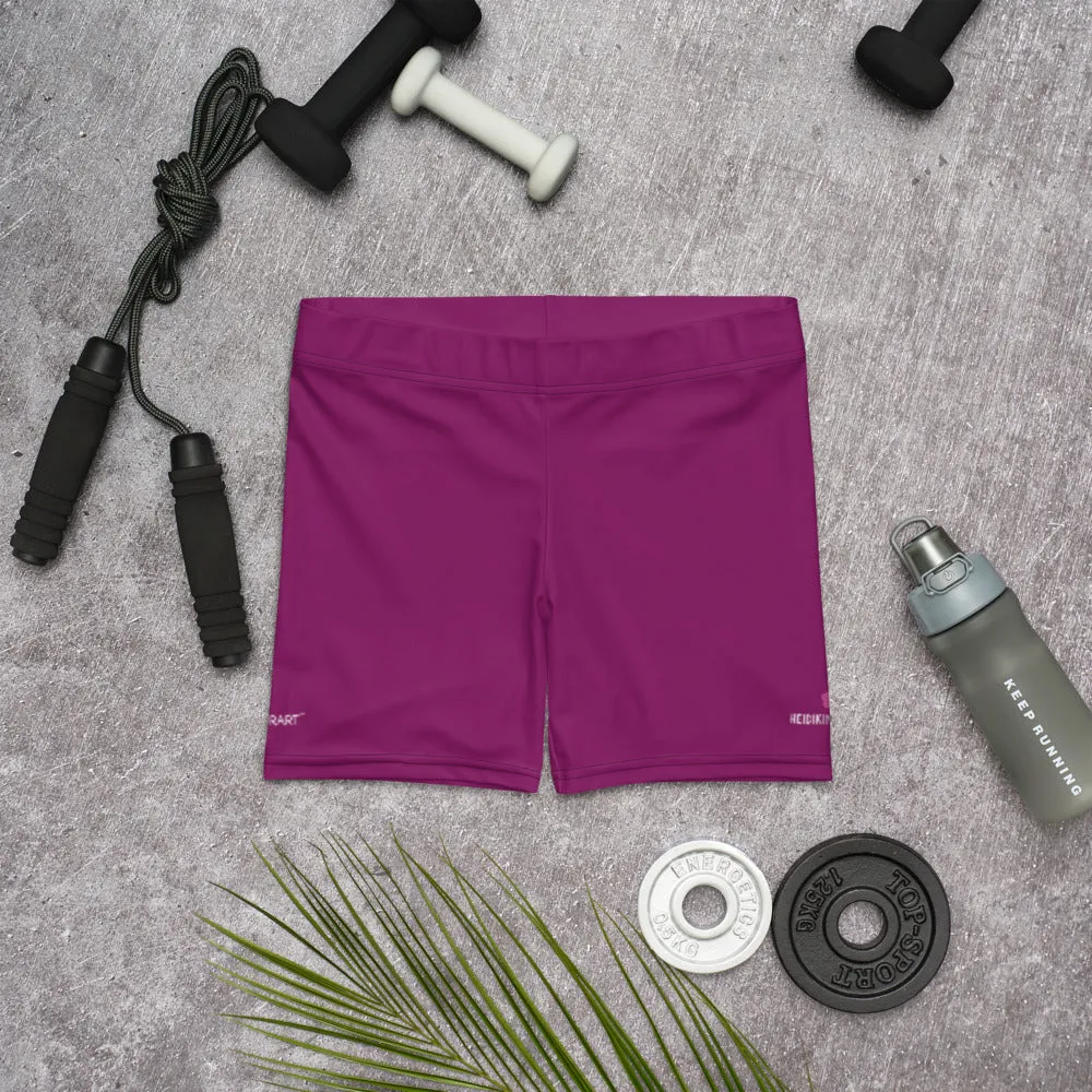 Dark Purple Women's Best Shorts, Dark Purple Gym Tights For Ladies-Made in USA/EU/MX