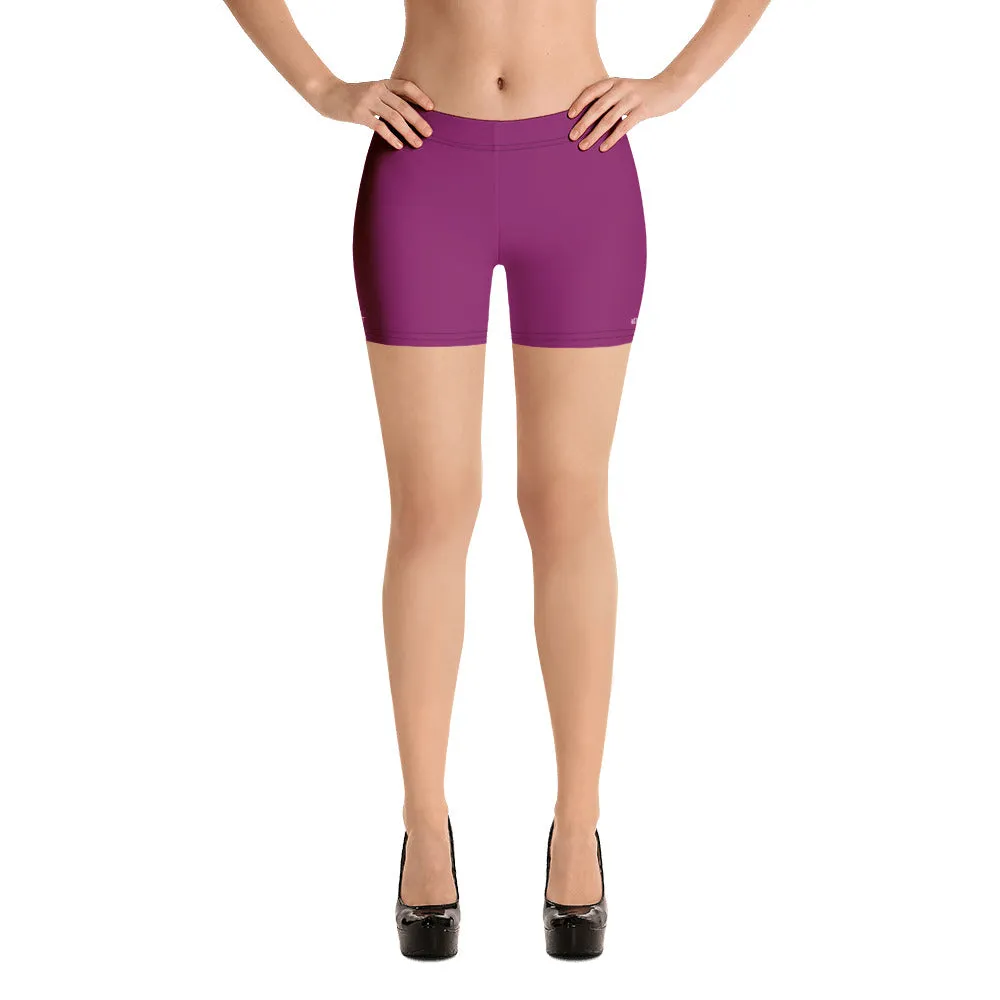 Dark Purple Women's Best Shorts, Dark Purple Gym Tights For Ladies-Made in USA/EU/MX