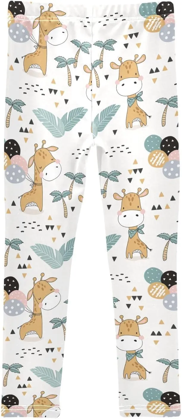 Emelivor Leggings for Girls Stretch Pants Girls Leggings Ankle Length Leggings for Kids Toddler Girls 4-10 Years