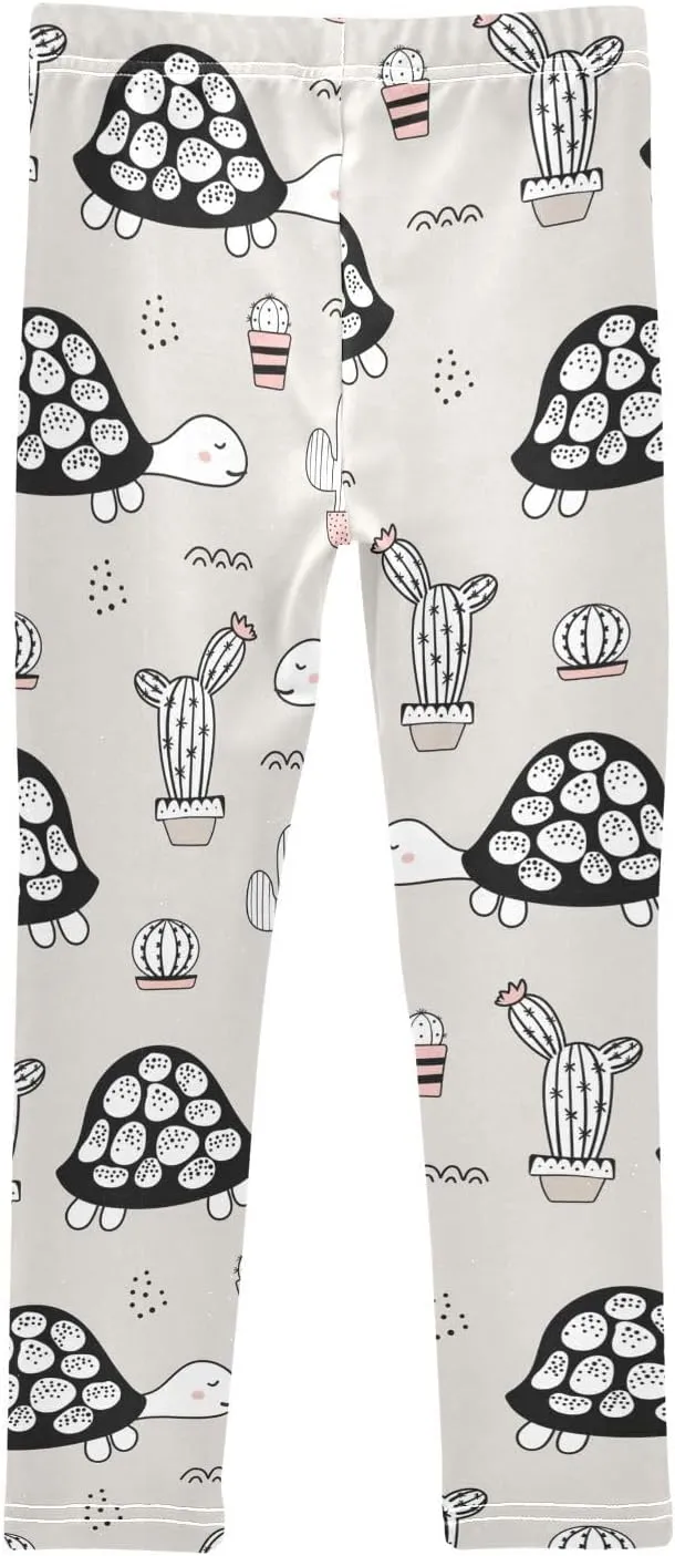 Emelivor Leggings for Girls Stretch Pants Girls Leggings Ankle Length Leggings for Kids Toddler Girls 4-10 Years