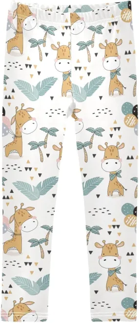 Emelivor Leggings for Girls Stretch Pants Girls Leggings Ankle Length Leggings for Kids Toddler Girls 4-10 Years