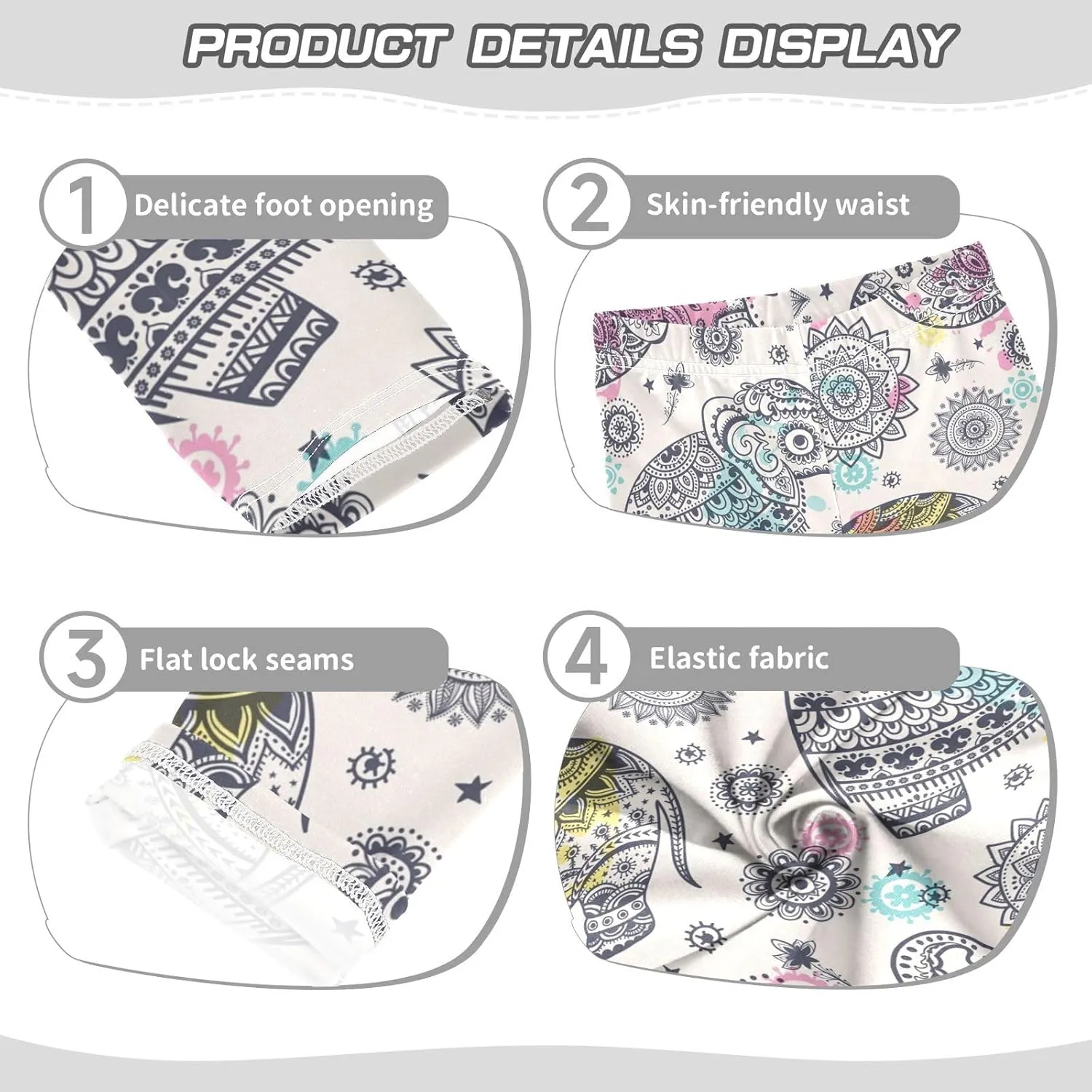 Emelivor Leggings for Girls Stretch Pants Girls Leggings Ankle Length Leggings for Kids Toddler Girls 4-10 Years