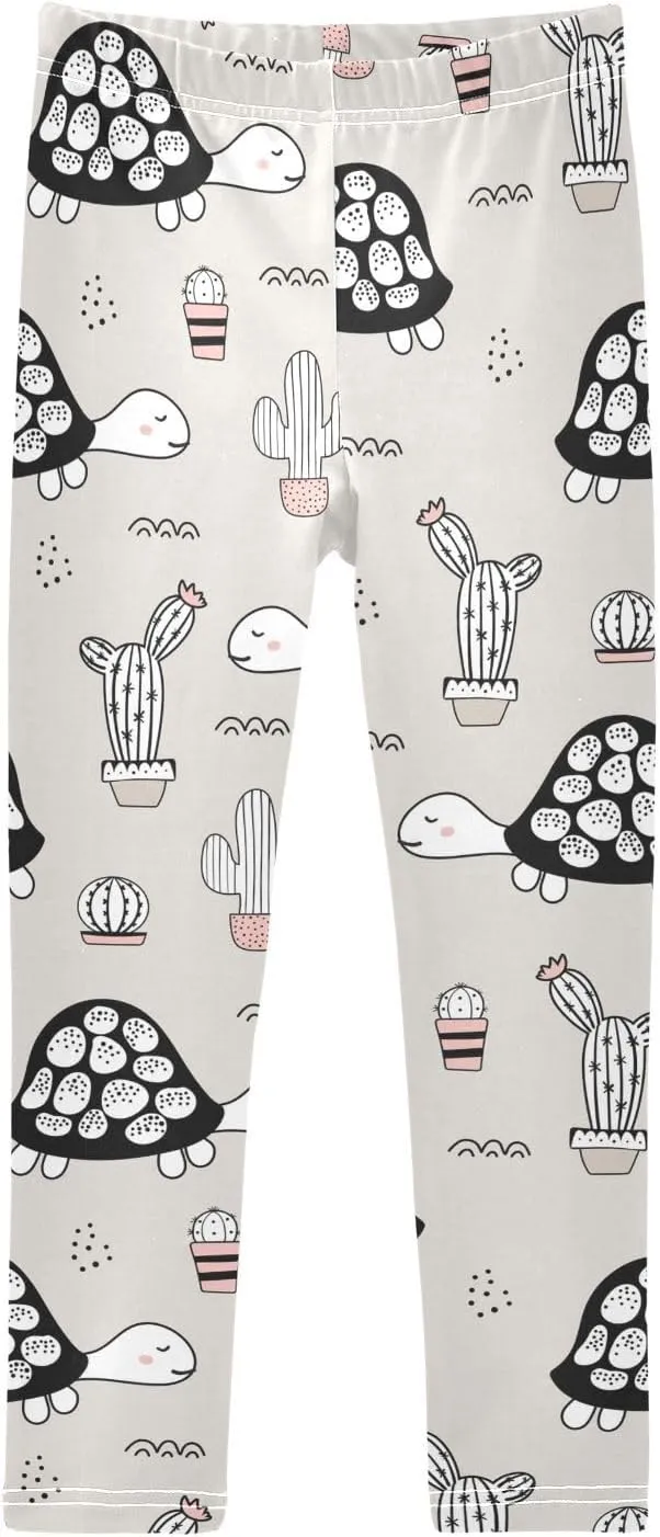 Emelivor Leggings for Girls Stretch Pants Girls Leggings Ankle Length Leggings for Kids Toddler Girls 4-10 Years