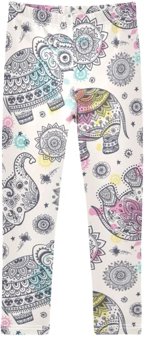 Emelivor Leggings for Girls Stretch Pants Girls Leggings Ankle Length Leggings for Kids Toddler Girls 4-10 Years
