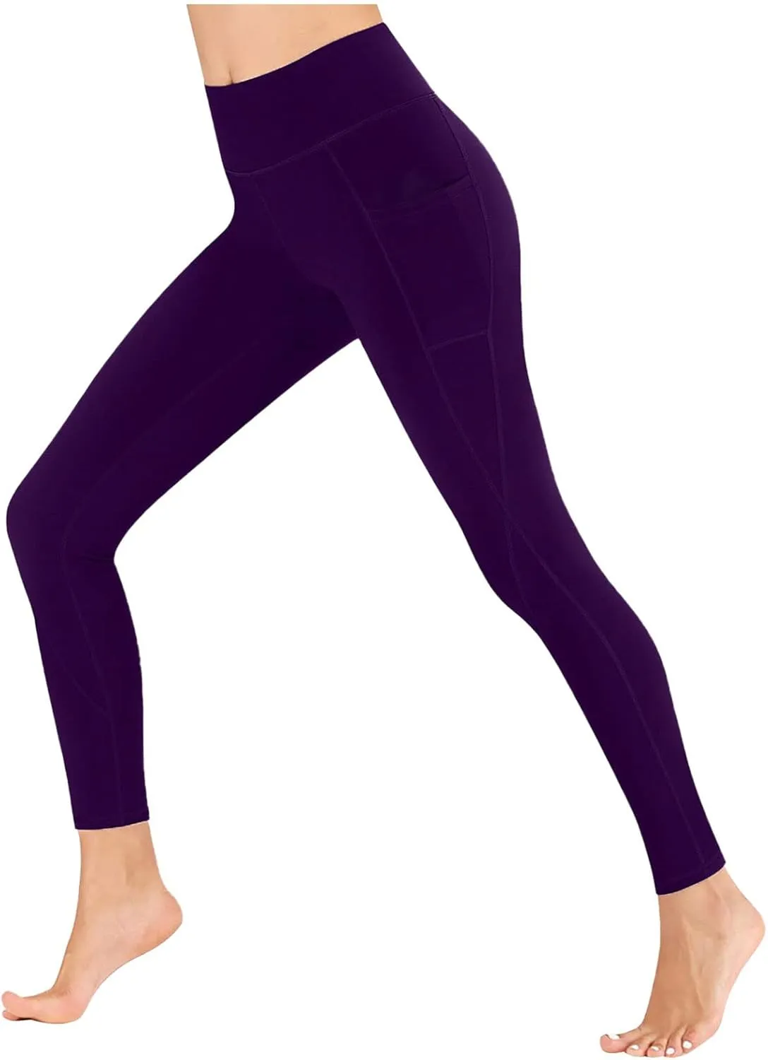 fanmpghleoo Workout Leggings for Women Tummy Control 7/8 Leggings with Pockets Gym Compression Capri Scrunched Butt Leggings