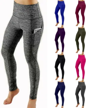 fanmpghleoo Workout Leggings for Women Tummy Control Compression Leggings 7/8 Athletic High Waisted Leggings with Pockets