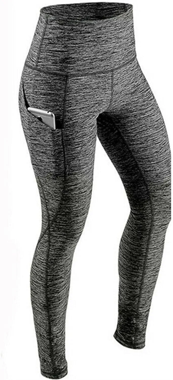fanmpghleoo Workout Leggings for Women Tummy Control Compression Leggings 7/8 Athletic High Waisted Leggings with Pockets