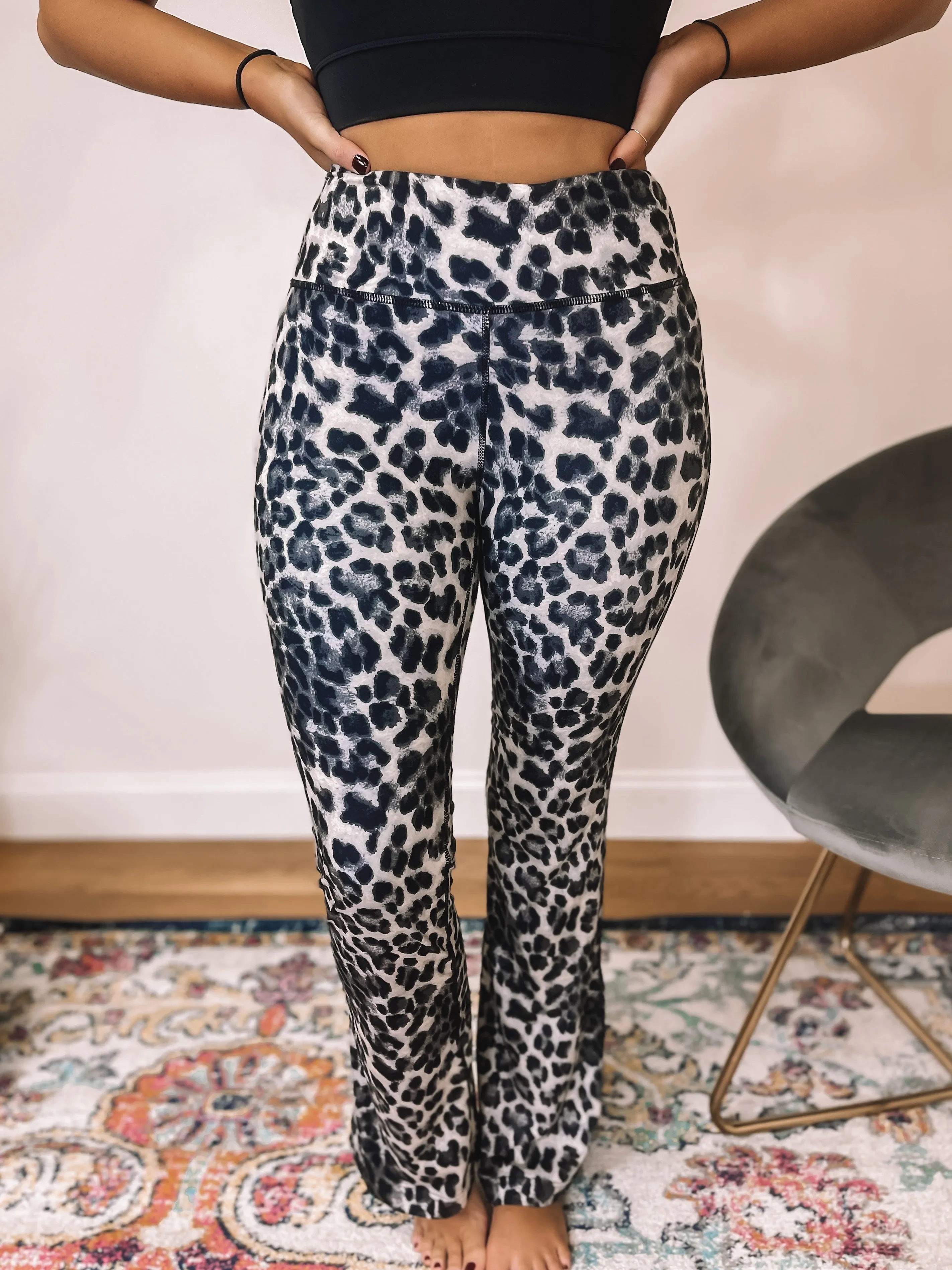 Grey Leopard Yoga Pants
