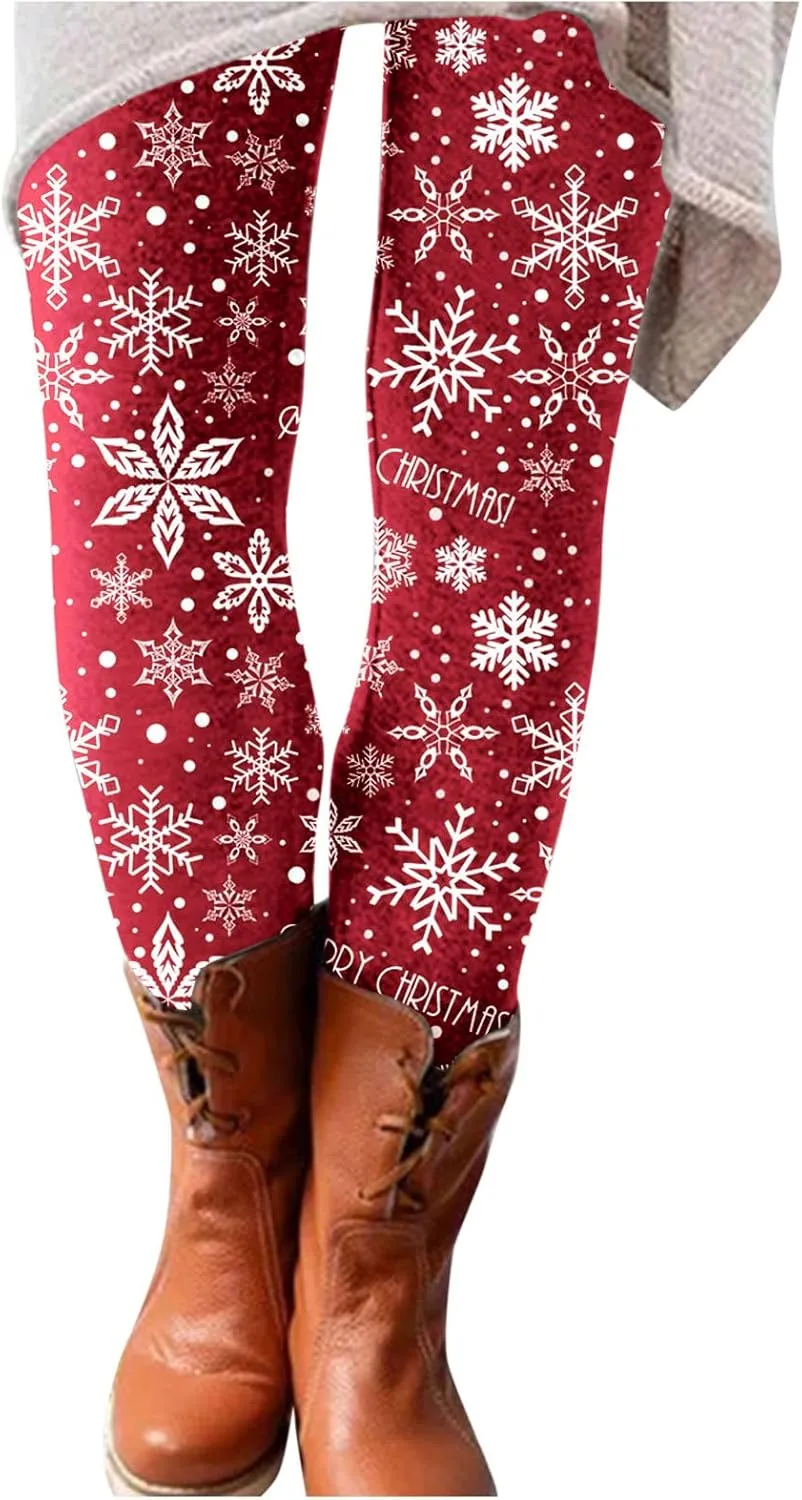LCMTWX Leggings with Pockets for Women Long Slim Leggings Printed Elastic Casual Pants Leggings with Pockets Cold Weather