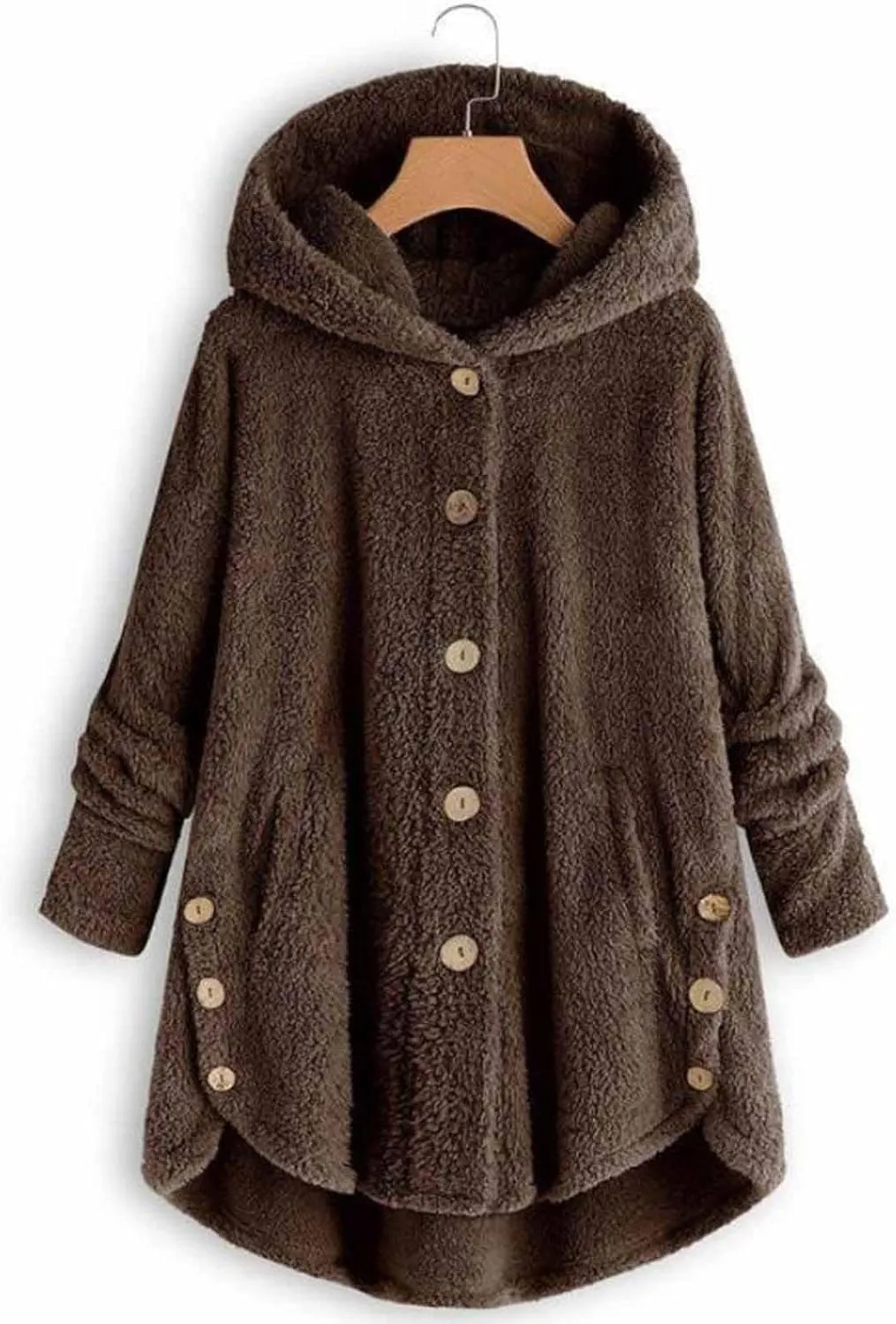 LCMTWX Winter Coats Coats Warm Plush Hooded Jackets Up Button Cardigan Trendy Plaid Fuzzy Outerwear Womens Fall Jackets