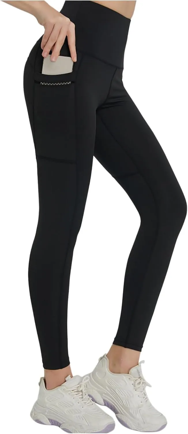 Leggings for Women Women's High Waist Yoga Pants with Pockets, Leggings with Pockets, Tummy Control Workout Yoga Leggings