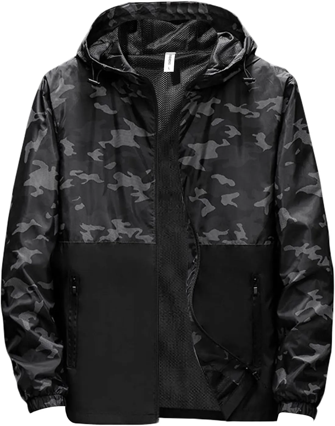 Lightweight Men's Windbreaker Waterproof Rain Jacket Casual Fall Winter Outdoor Running Hiking Zip-Up Hooded Raincoat