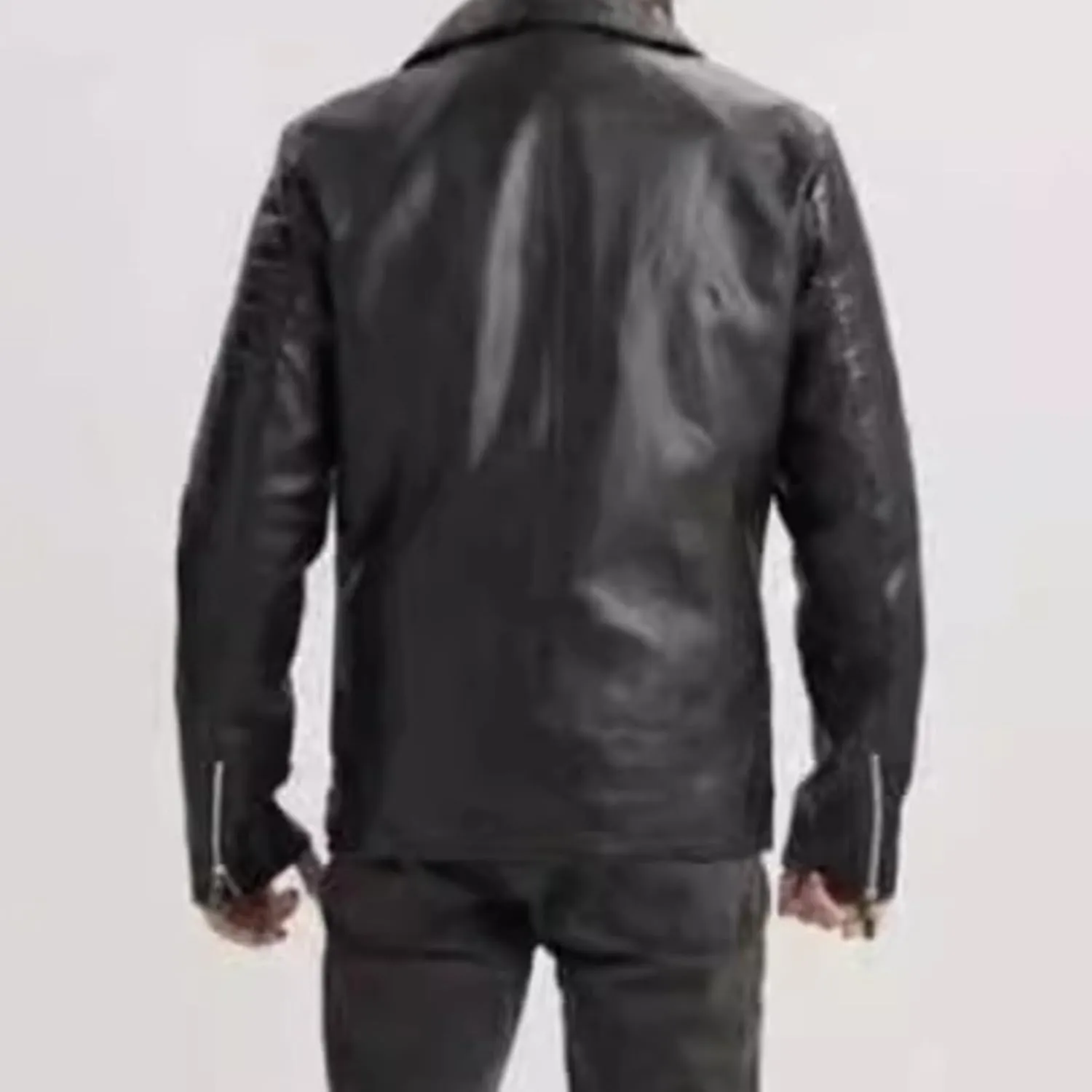 Men's Motorcycle Leather Jacket Winter Warm Moto Biker Coats