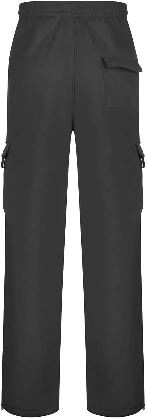 Mens Sweatpants Pants Casual Jogging Sports Elastic with Pockets Men's Men's Pants Heavyweight Fleece Cargo
