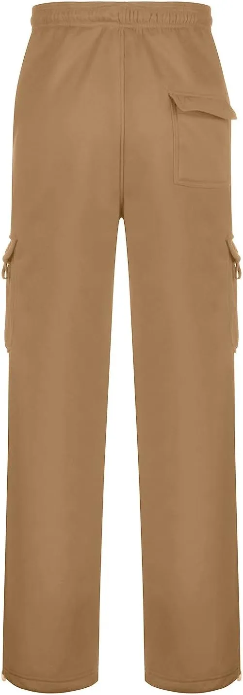 Mens Sweatpants Pants Casual Jogging Sports Elastic with Pockets Men's Men's Pants Heavyweight Fleece Cargo
