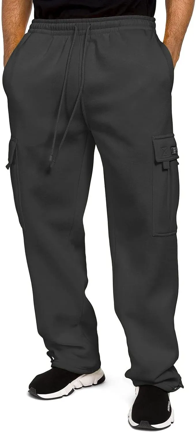 Mens Sweatpants Pants Casual Jogging Sports Elastic with Pockets Men's Men's Pants Heavyweight Fleece Cargo