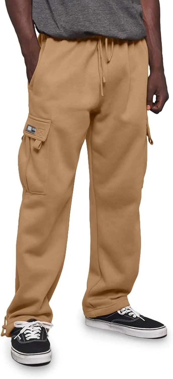 Mens Sweatpants Pants Casual Jogging Sports Elastic with Pockets Men's Men's Pants Heavyweight Fleece Cargo