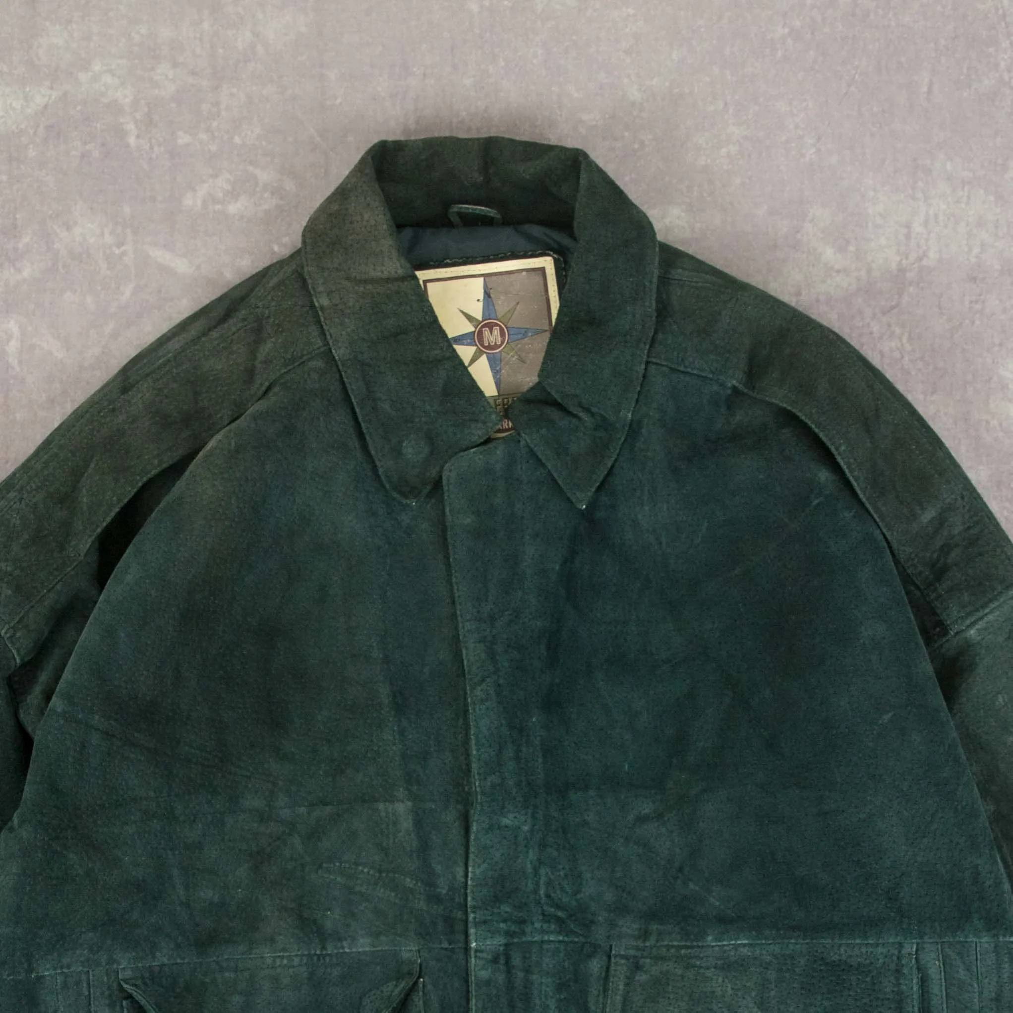 MEN'S VINTAGE 1990S SUEDE BOMBER JACKET - LARGE