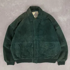 MEN'S VINTAGE 1990S SUEDE BOMBER JACKET - LARGE