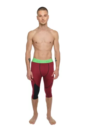 Performance Yoga Leggings - 3/4 (Brick Red Heather)