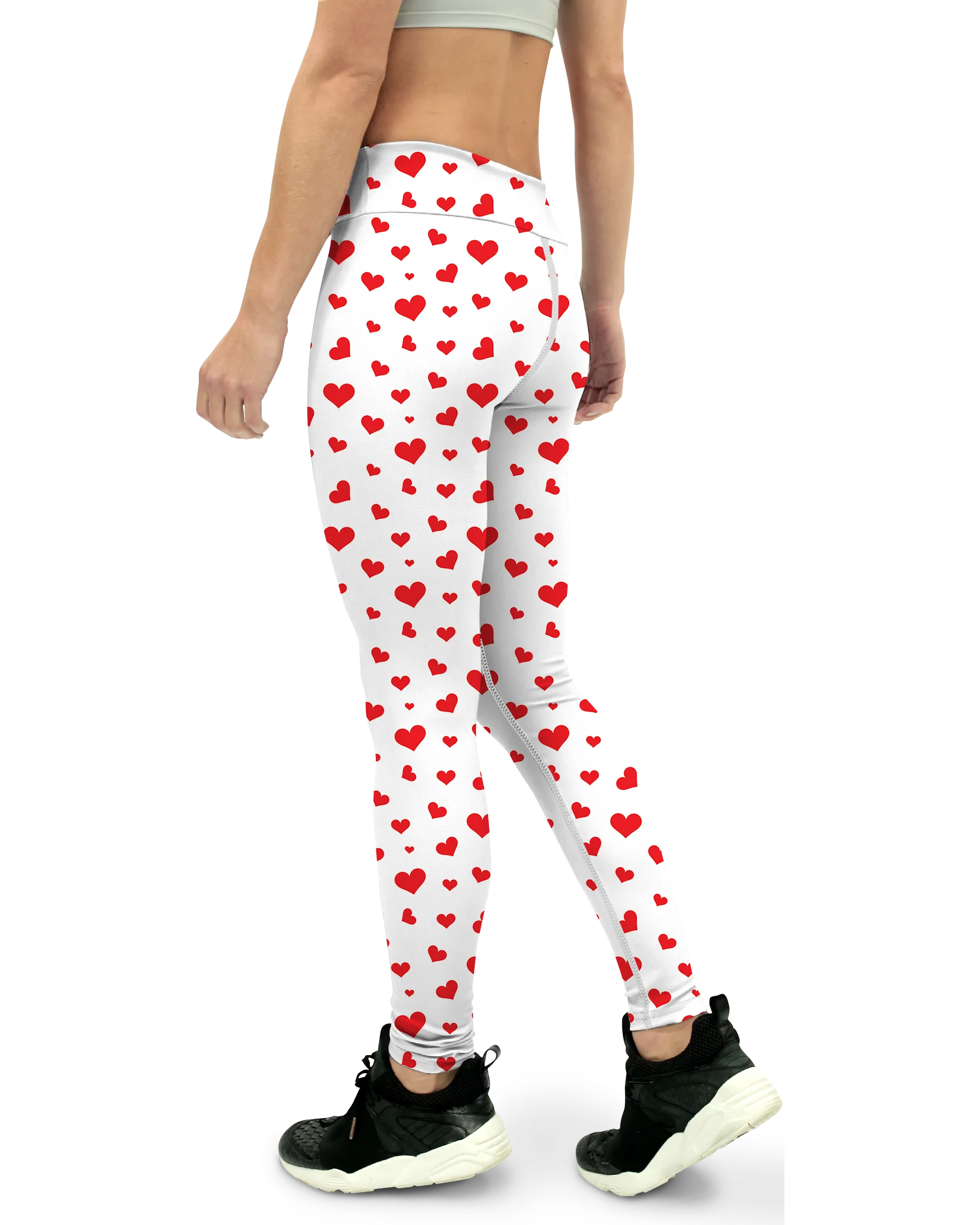 Red Hearts Yoga Pants