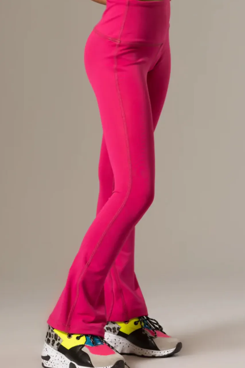 Retro Flare Leggings - Fuchsia - FINAL SALE