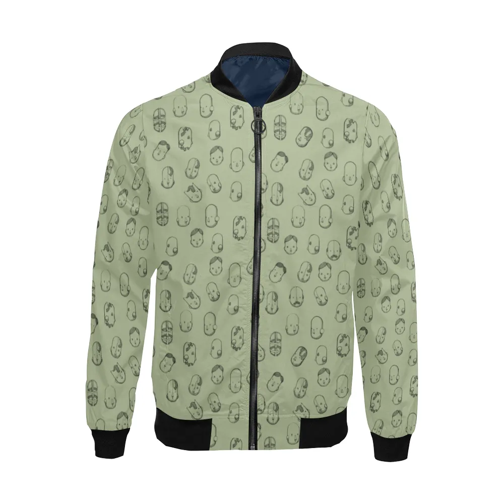 Robot Heads Pattern Print Unisex Bomber Jacket
