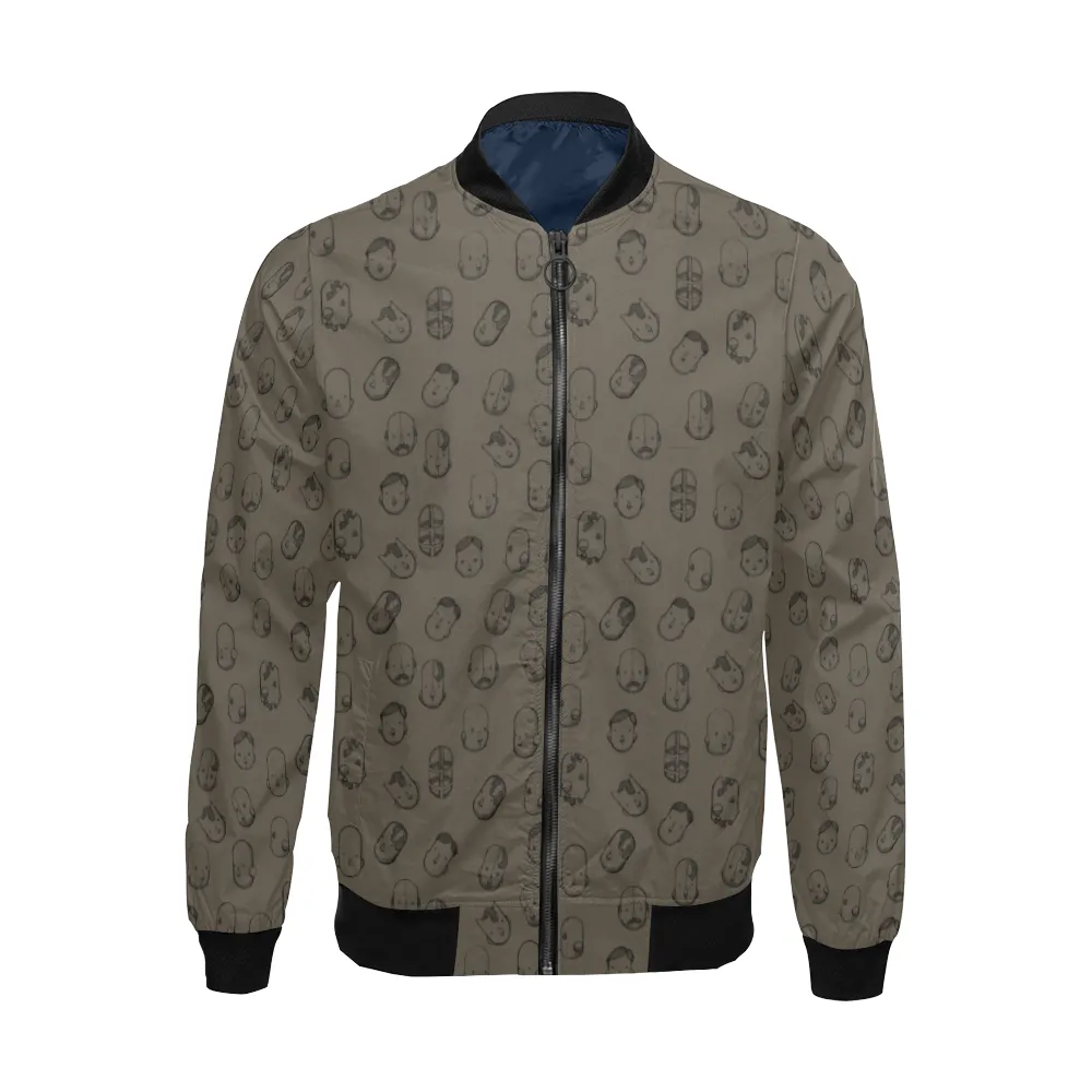 Robot Heads Pattern Print Unisex Bomber Jacket