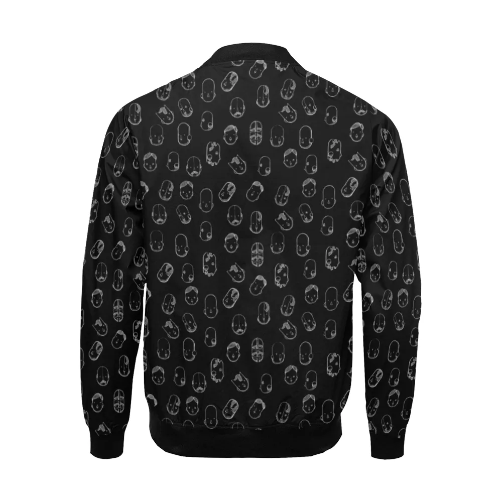 Robot Heads Pattern Print Unisex Bomber Jacket