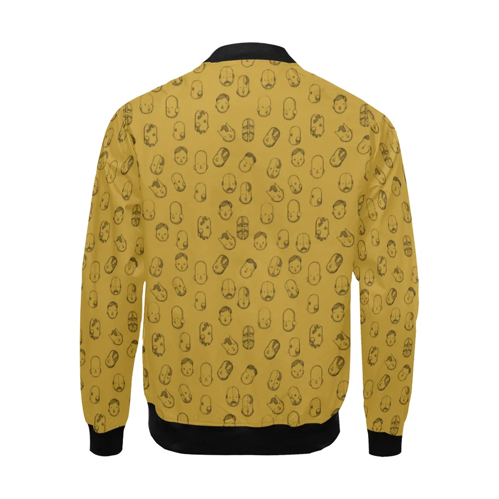 Robot Heads Pattern Print Unisex Bomber Jacket