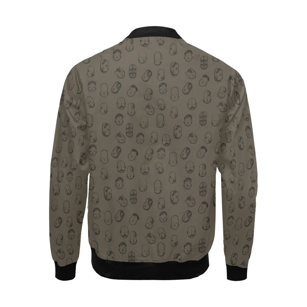 Robot Heads Pattern Print Unisex Bomber Jacket
