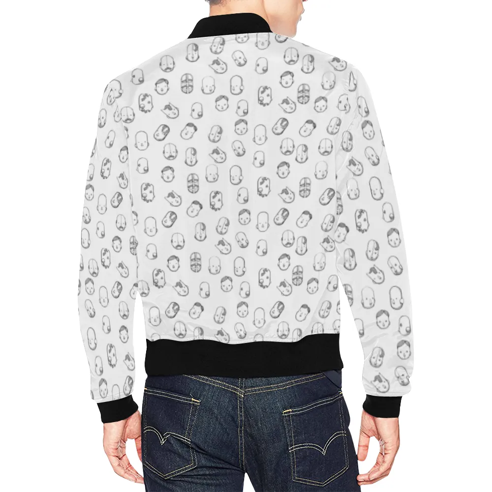 Robot Heads Pattern Print Unisex Bomber Jacket