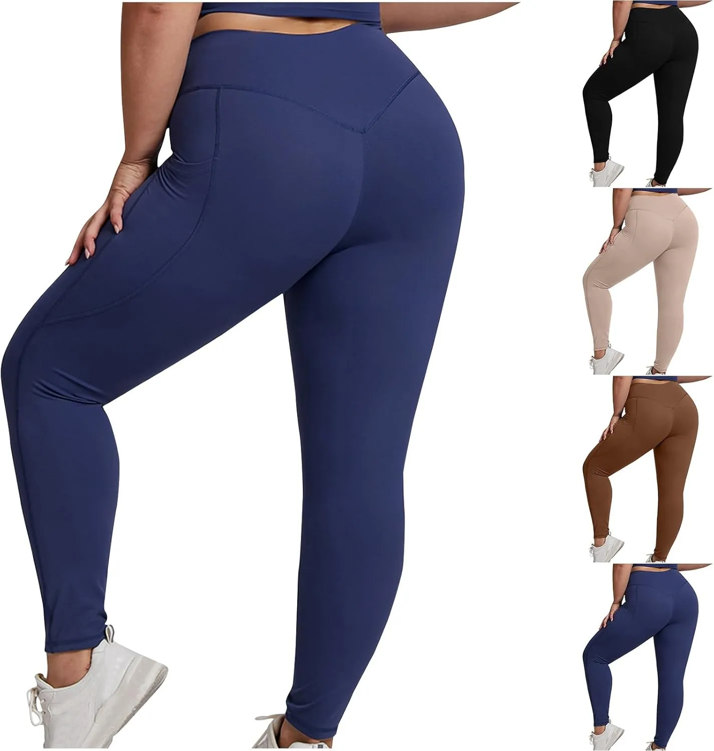 SEAOPEN Leggings for Women Plus Size Butt Lifting Yoga Pants High Waist Tummy Control Leggings Workout Athletic Leggings