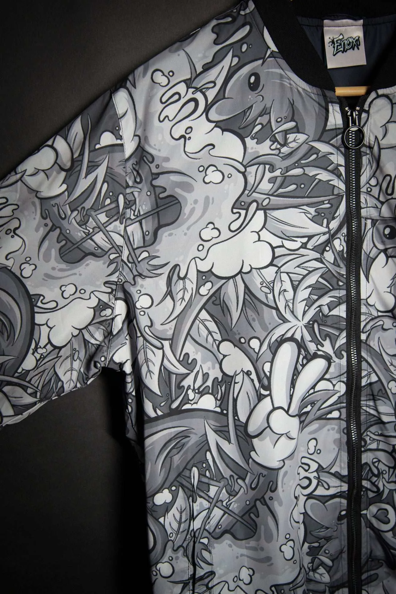Tropicana Pattern Print Track Bomber Jacket
