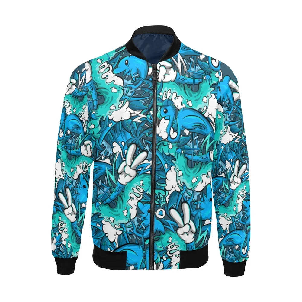 Tropicana Pattern Print Track Bomber Jacket