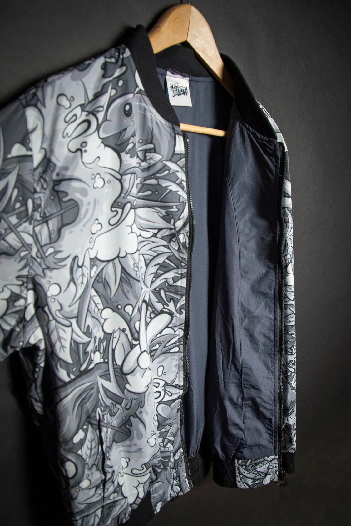 Tropicana Pattern Print Track Bomber Jacket