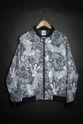 Tropicana Pattern Print Track Bomber Jacket