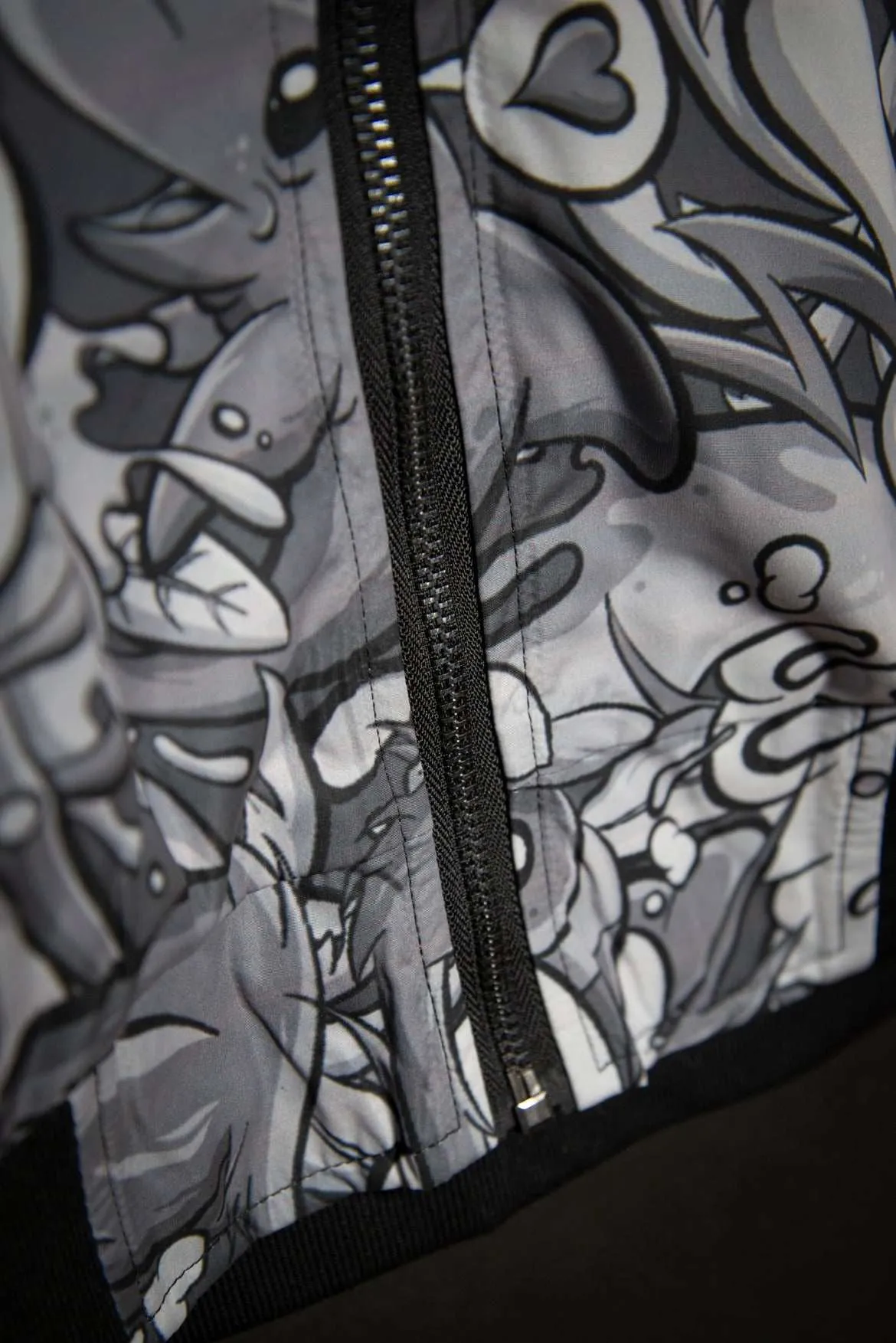 Tropicana Pattern Print Track Bomber Jacket