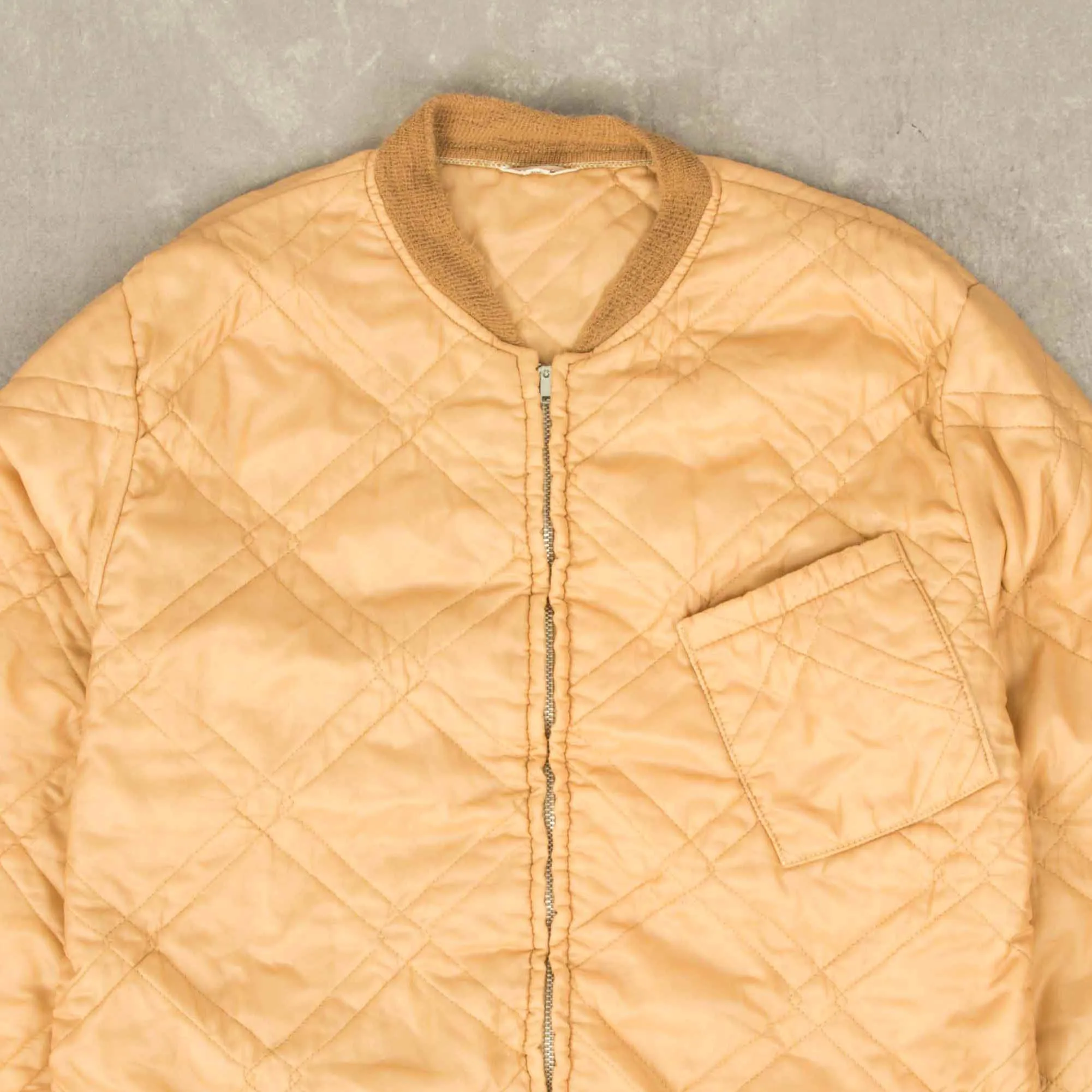 WOMEN'S VINTAGE 1980S FULL ZIP QUILTED BOMBER JACKET - MEDIUM