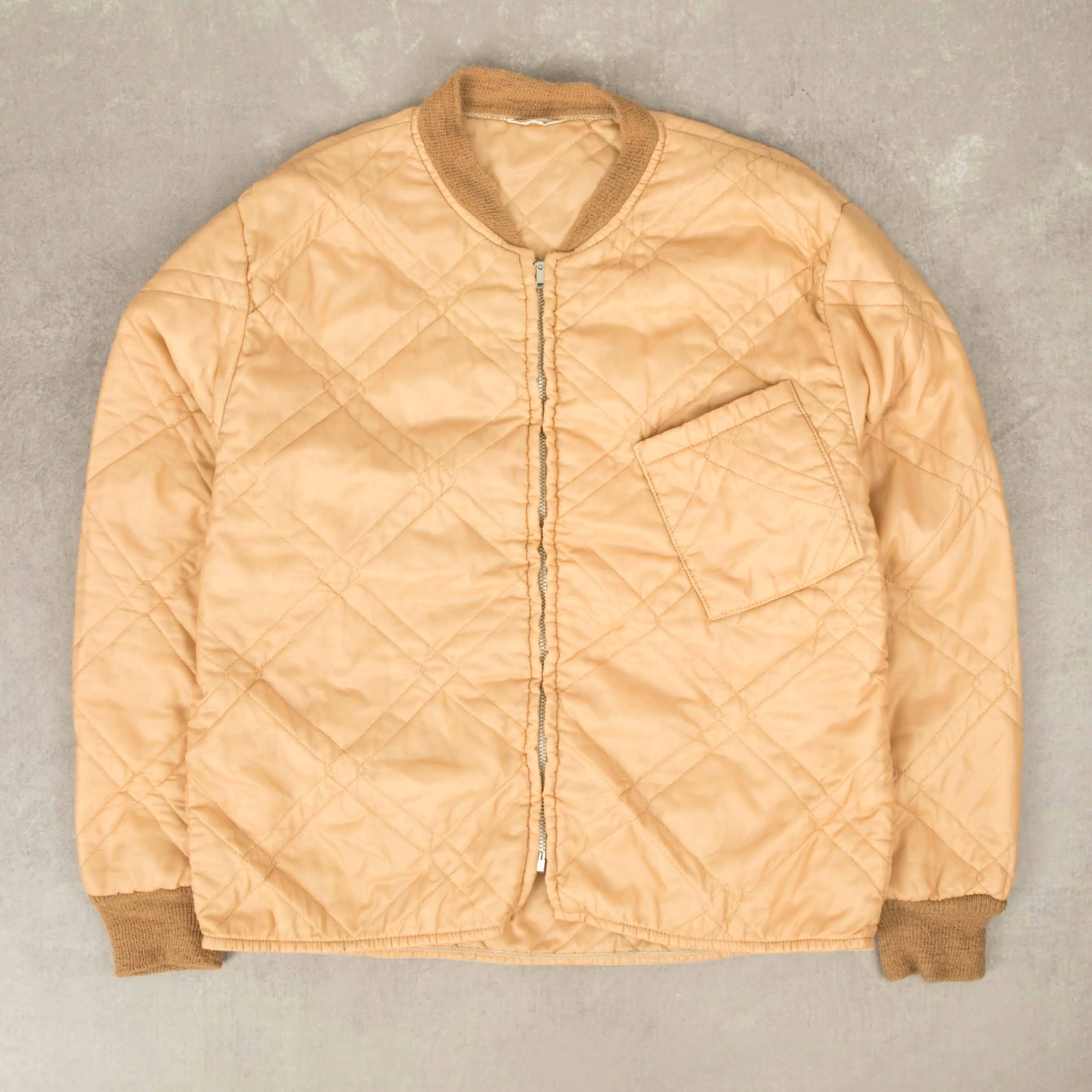 WOMEN'S VINTAGE 1980S FULL ZIP QUILTED BOMBER JACKET - MEDIUM