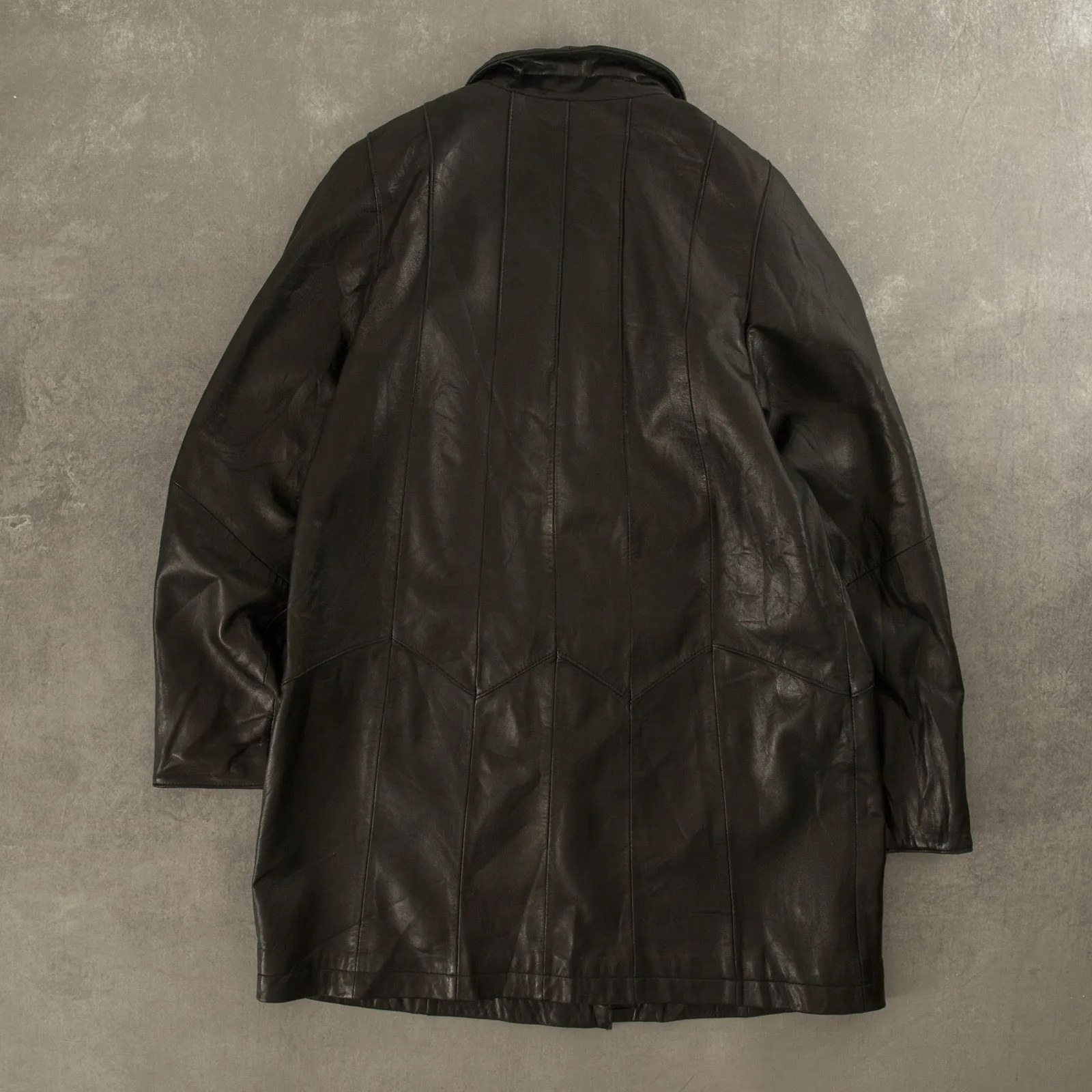 WOMEN'S VINTAGE Y2K LEATHER TRENCH JACKET - MEDIUM