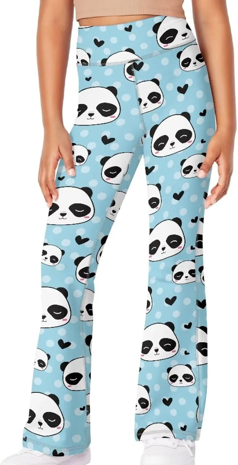 YEXIATODO Girls Flare Leggings Yoga Pants Size 5-14 Athletic Leggings Sportswear for Toddlers Teens Bell Bottom Leggings