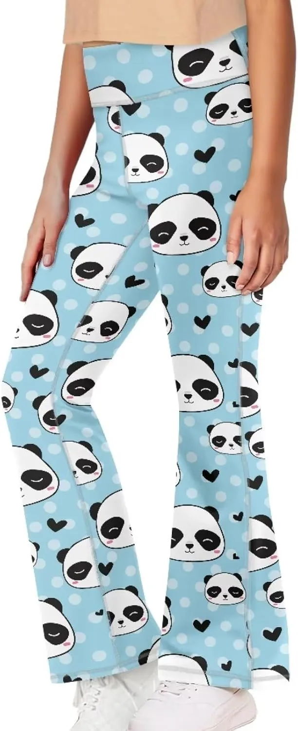YEXIATODO Girls Flare Leggings Yoga Pants Size 5-14 Athletic Leggings Sportswear for Toddlers Teens Bell Bottom Leggings