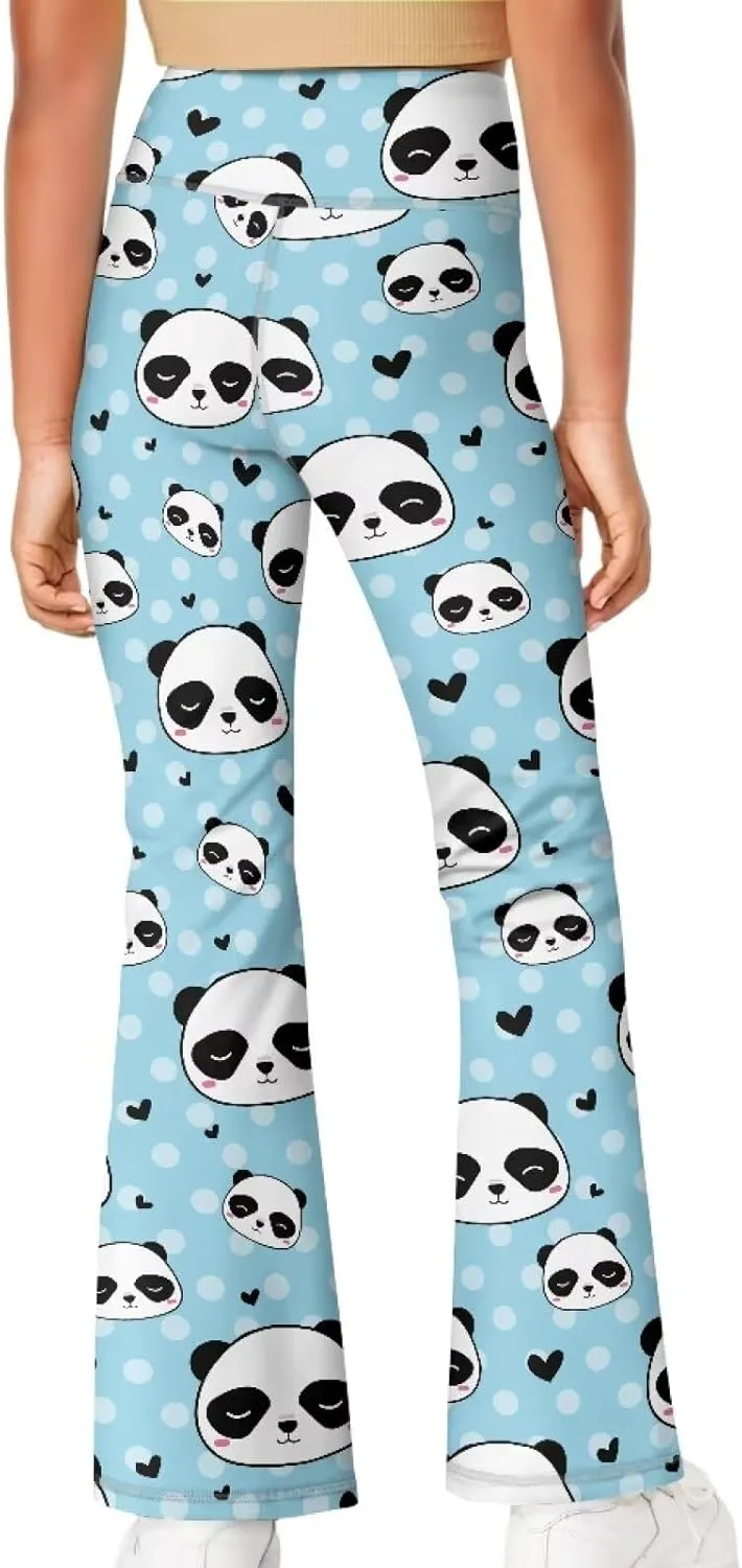 YEXIATODO Girls Flare Leggings Yoga Pants Size 5-14 Athletic Leggings Sportswear for Toddlers Teens Bell Bottom Leggings