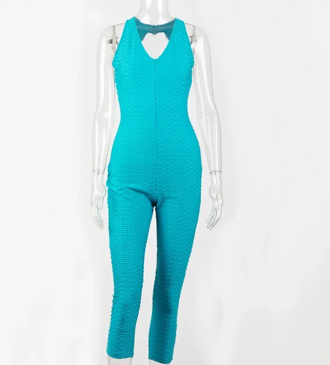 Yoga pants, honeycomb pants, female yoga fitness jumpsuit