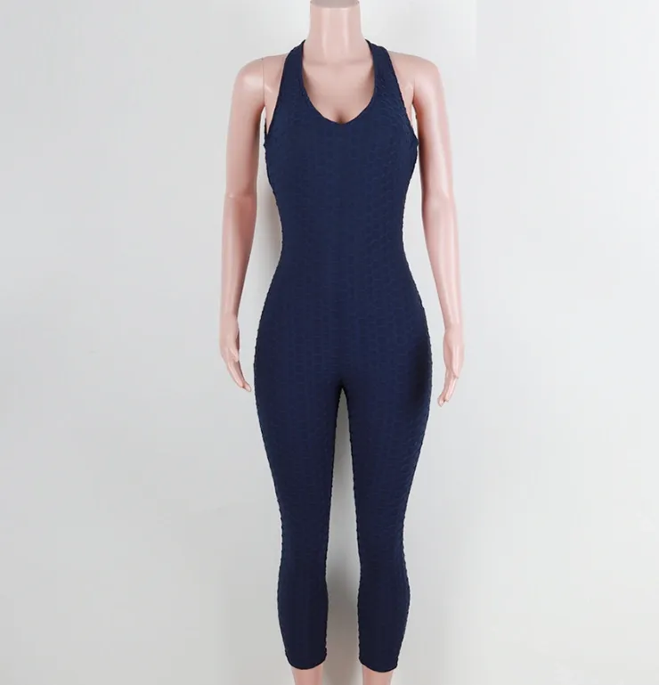 Yoga pants, honeycomb pants, female yoga fitness jumpsuit
